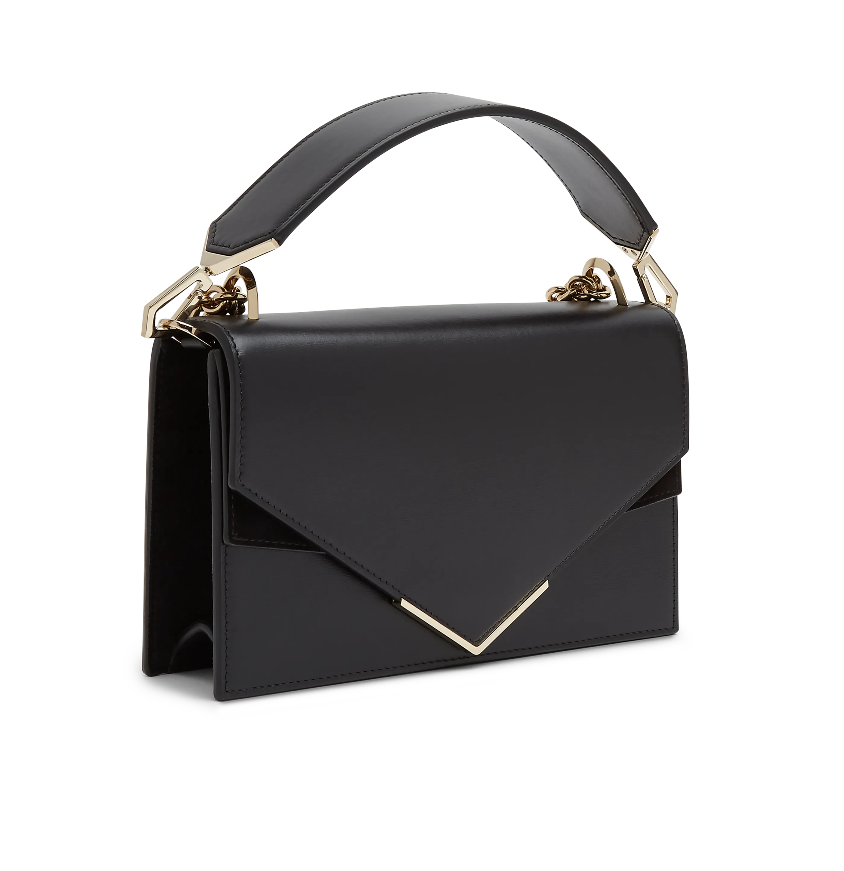 Black Calf Leather and Suede with Rose Gold Hardware