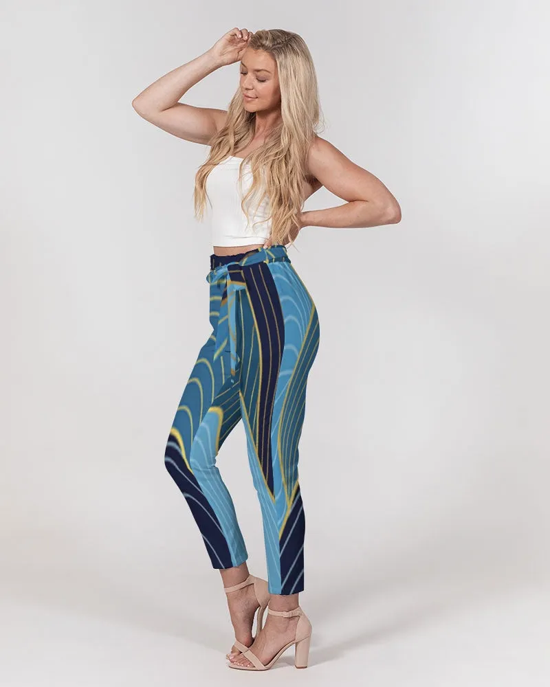 Blue Waves Women's Belted Tapered Pants