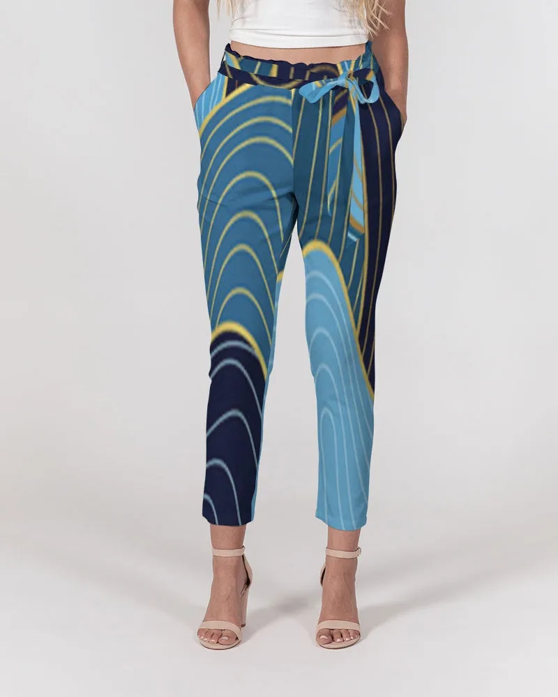 Blue Waves Women's Belted Tapered Pants