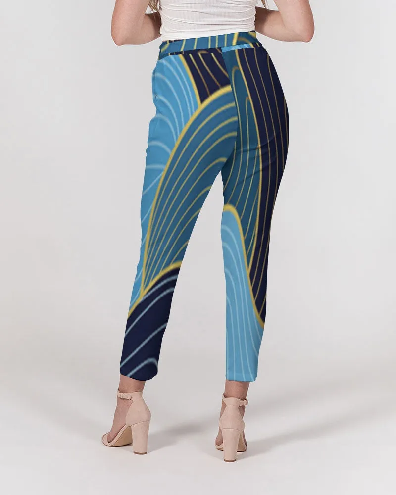 Blue Waves Women's Belted Tapered Pants