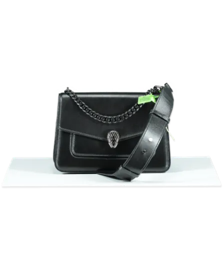BVLGARI Black Leather Serpenti Forever Cross-body Bag One Size