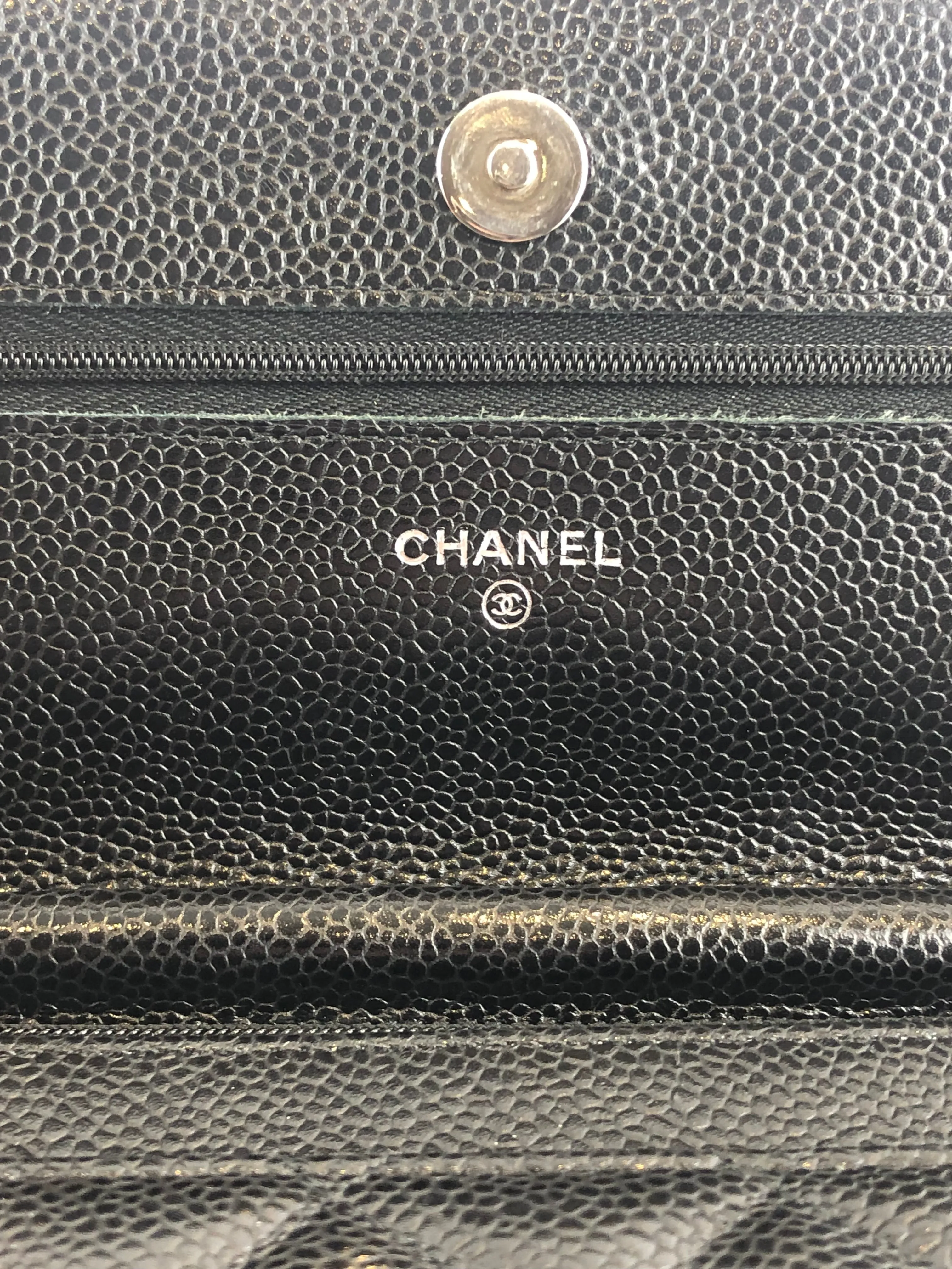 Chanel Black Caviar Leather Wallet on Chain