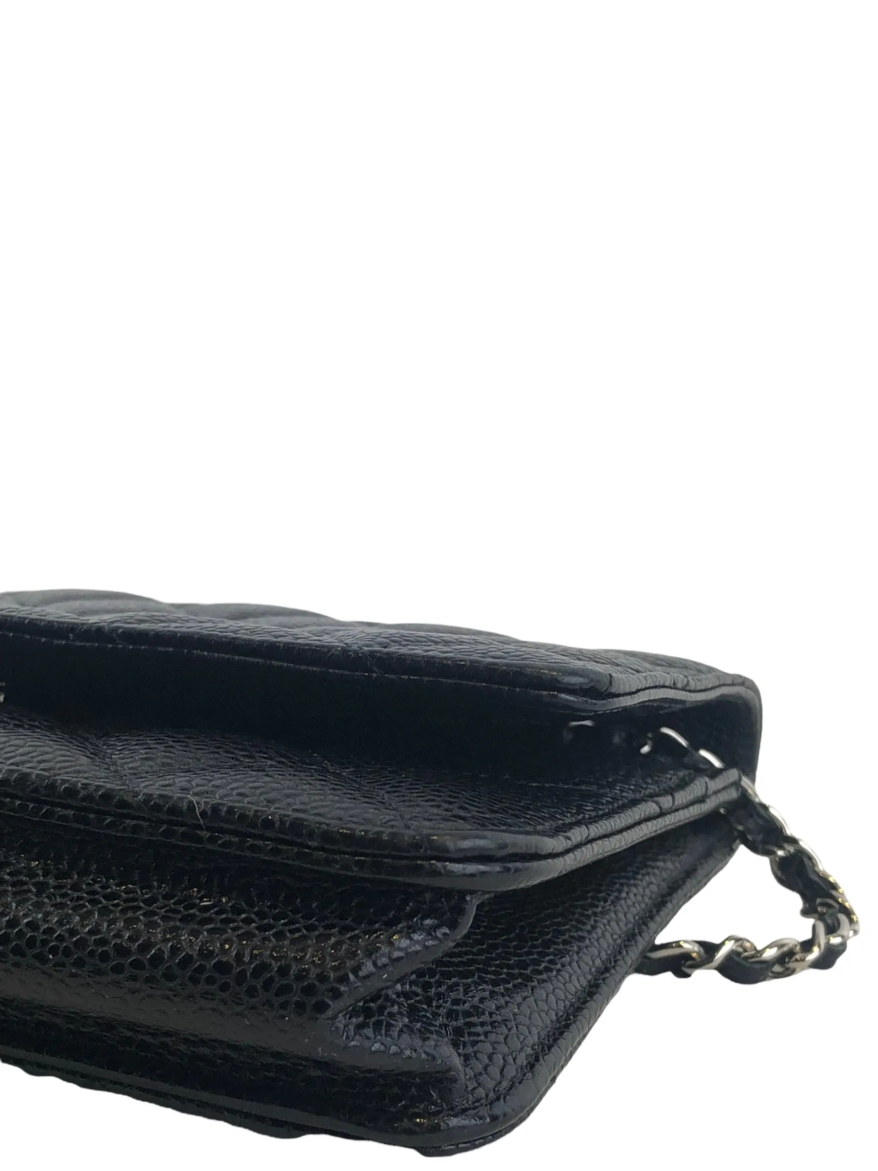 Chanel Black Caviar Leather Wallet on Chain