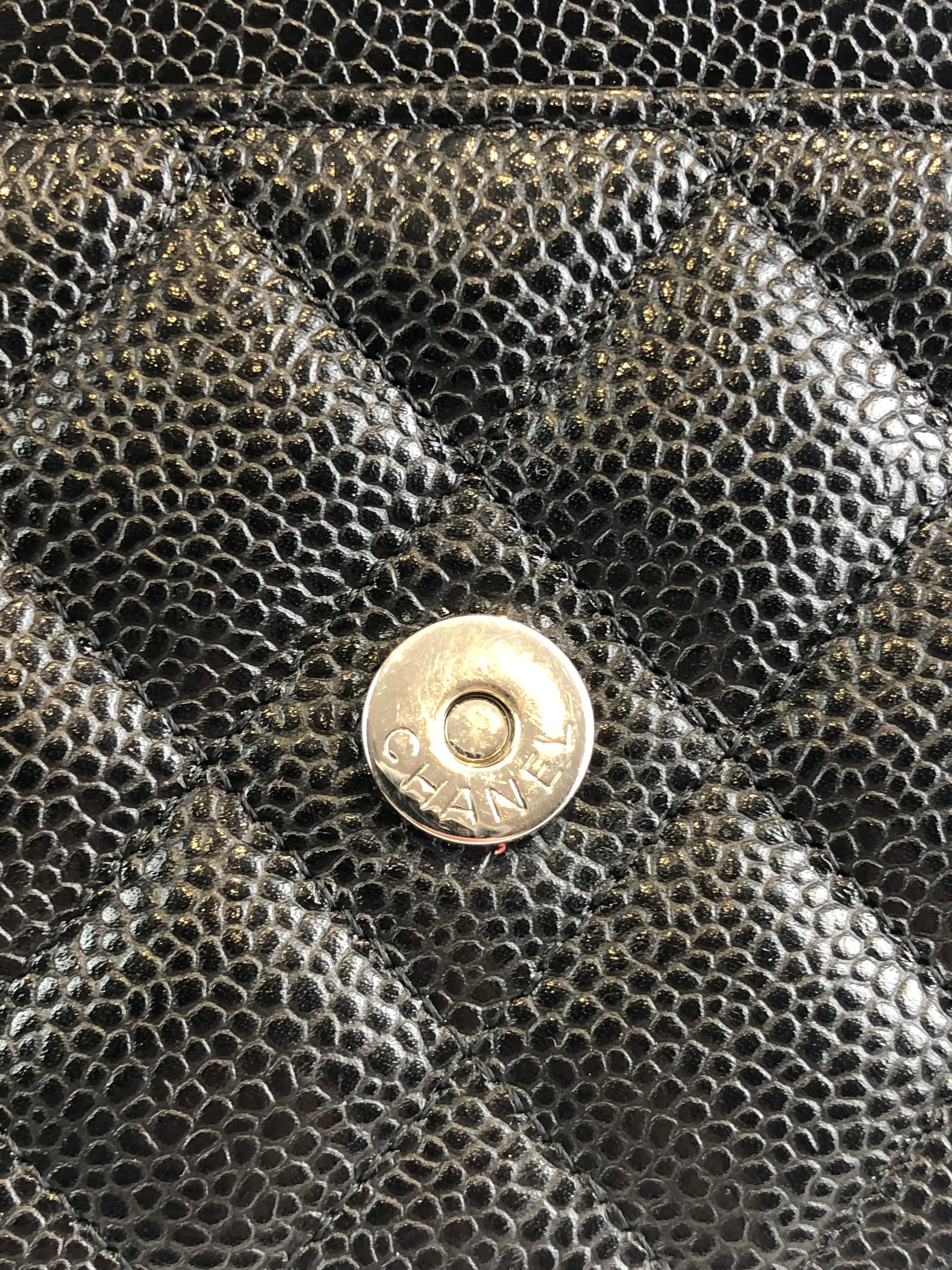 Chanel Black Caviar Leather Wallet on Chain