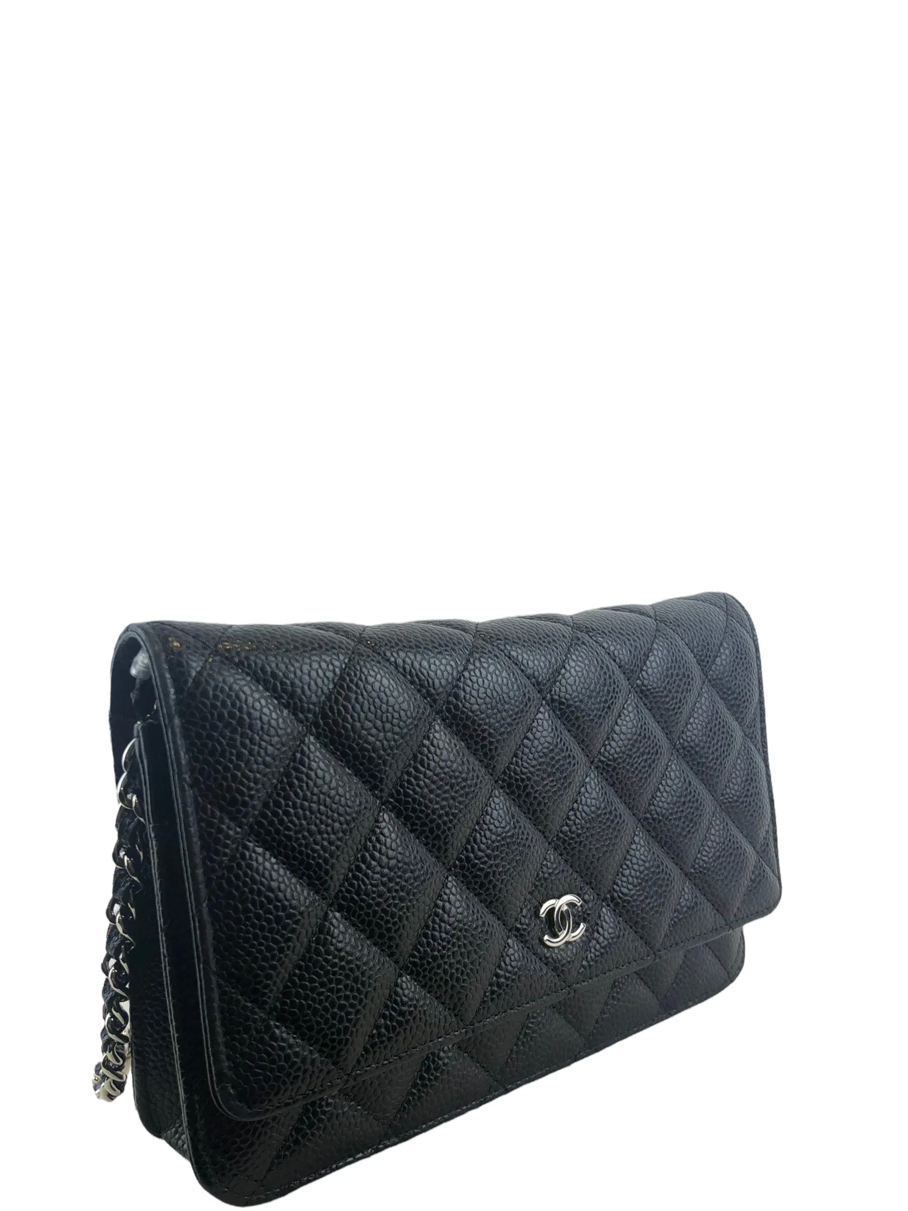Chanel Black Caviar Leather Wallet on Chain