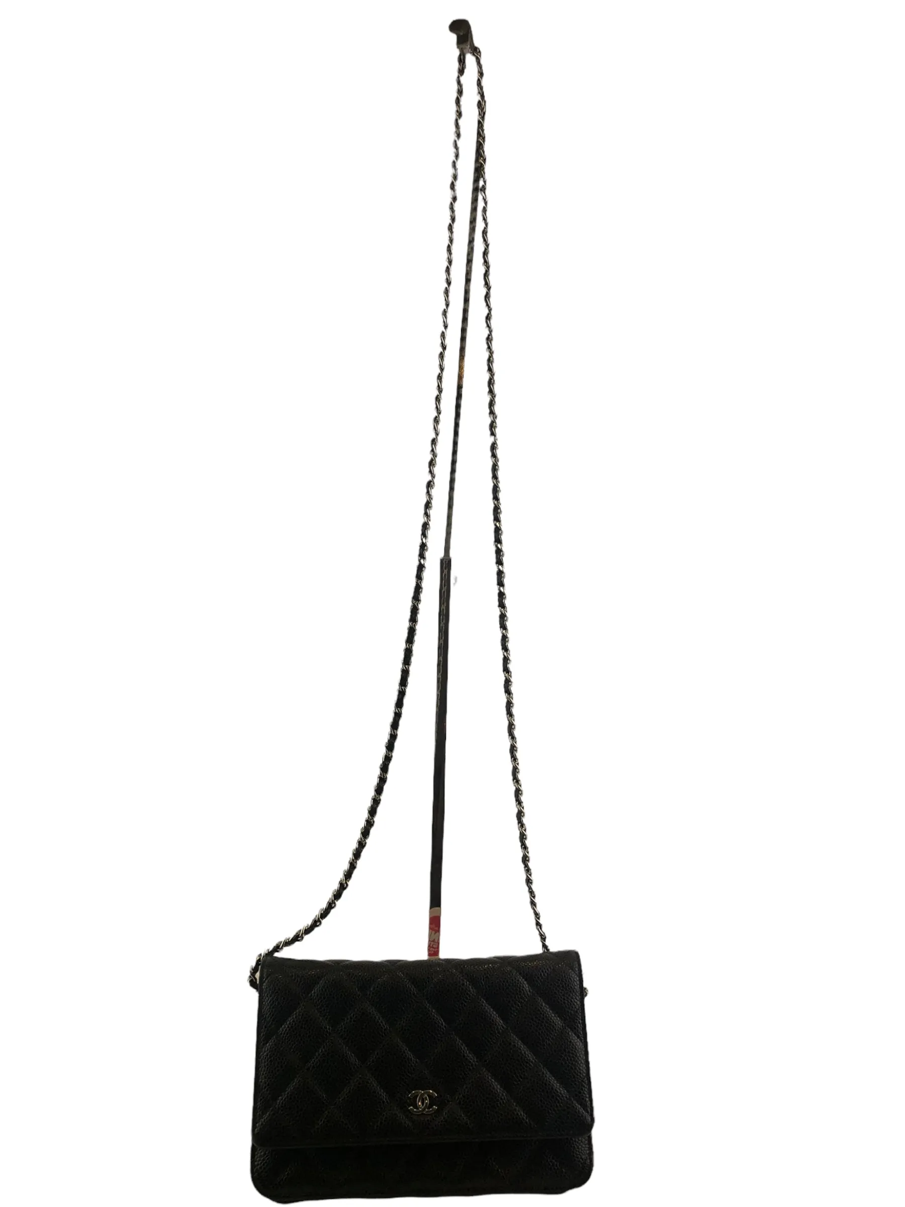 Chanel Black Caviar Leather Wallet on Chain