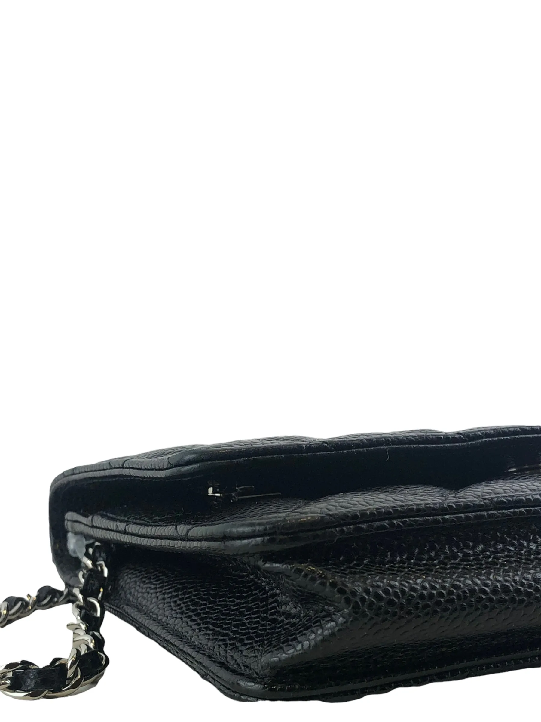 Chanel Black Caviar Leather Wallet on Chain