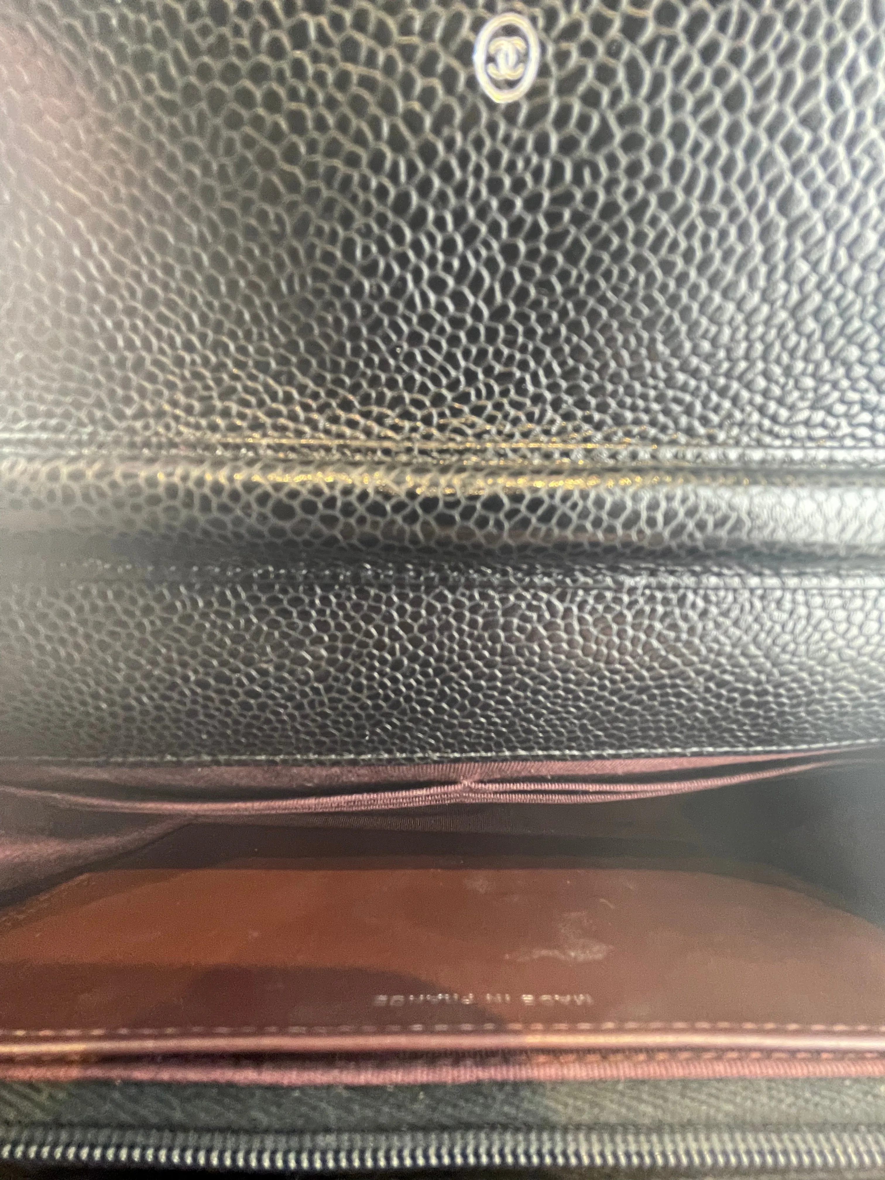 Chanel Black Caviar Leather Wallet on Chain