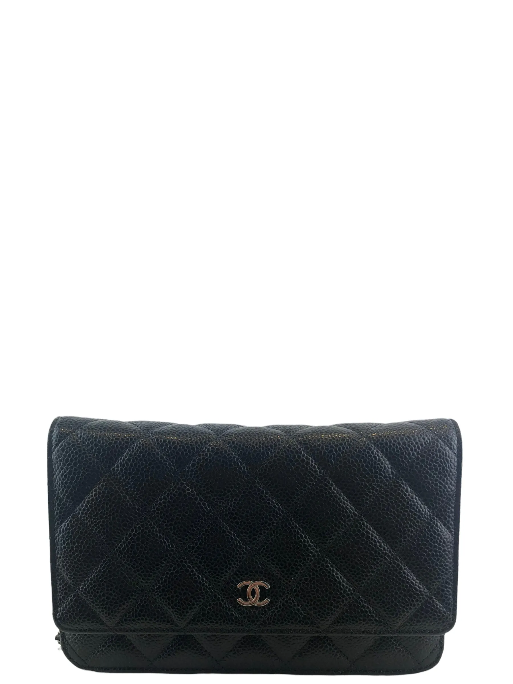 Chanel Black Caviar Leather Wallet on Chain