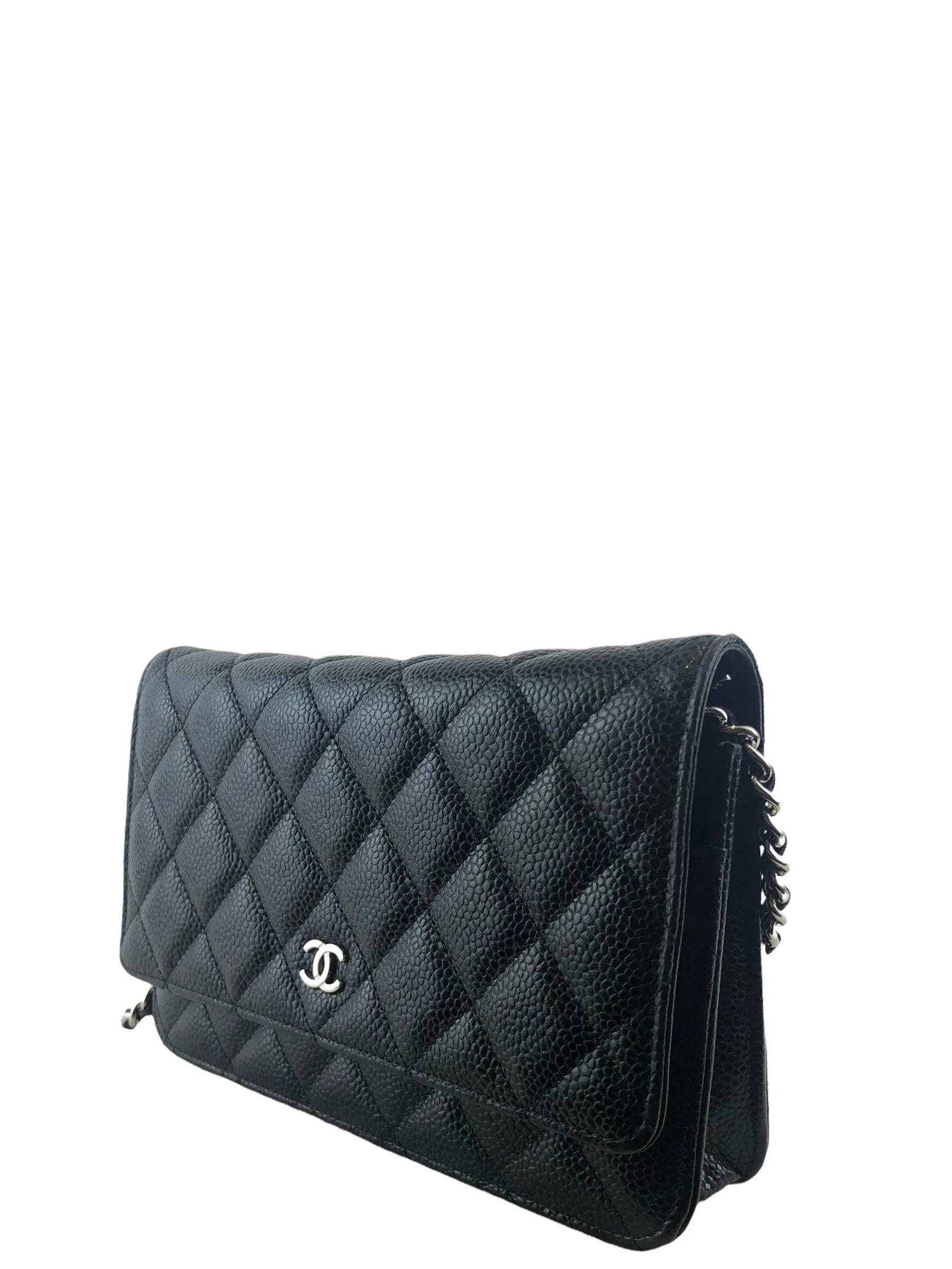 Chanel Black Caviar Leather Wallet on Chain