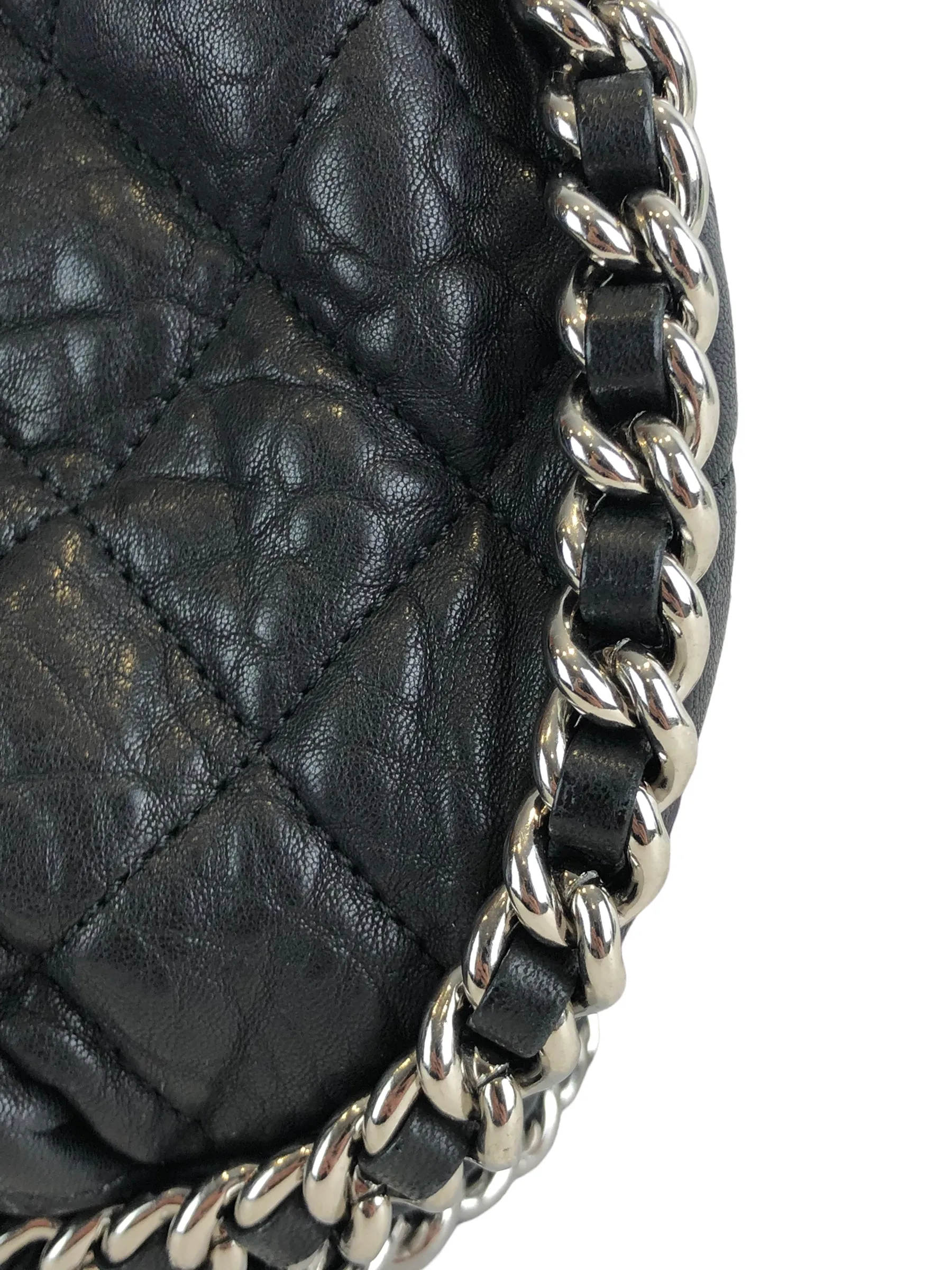 Chanel Black Leather Chain Flap Crossbody