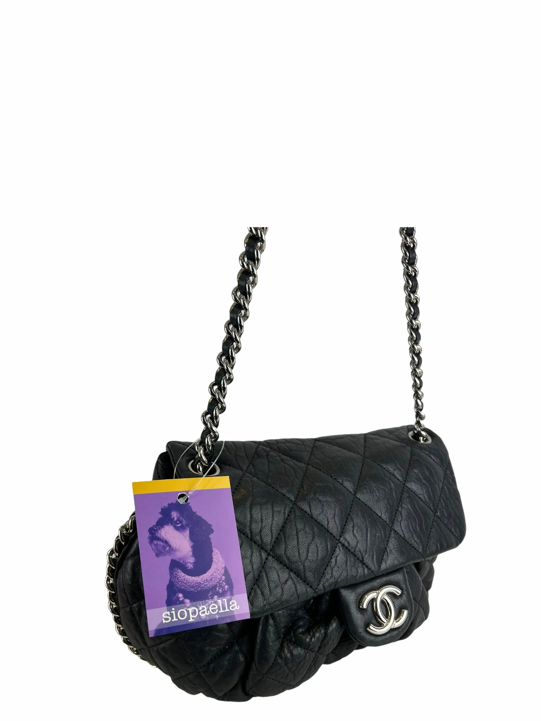 Chanel Black Leather Chain Flap Crossbody