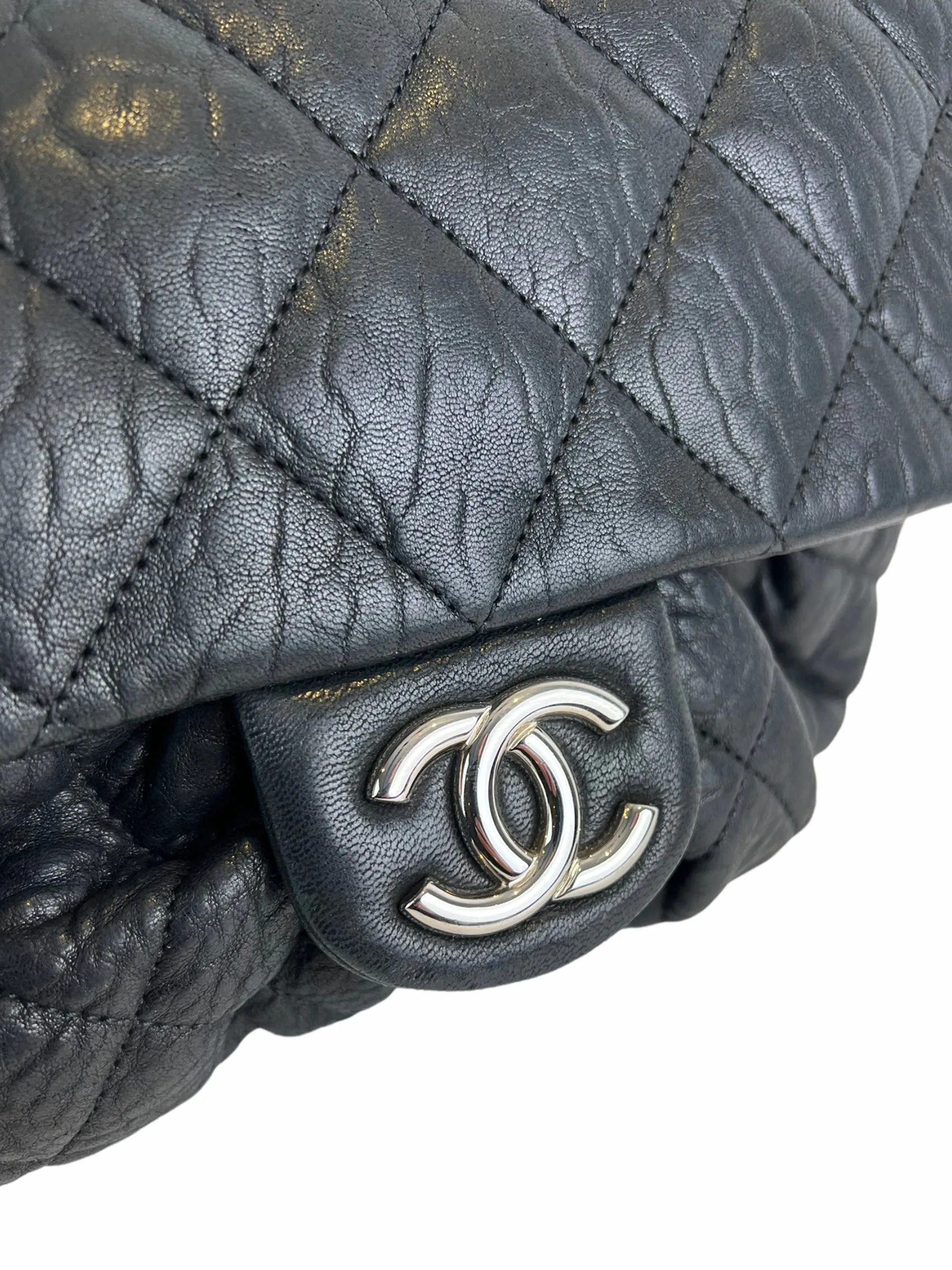 Chanel Black Leather Chain Flap Crossbody