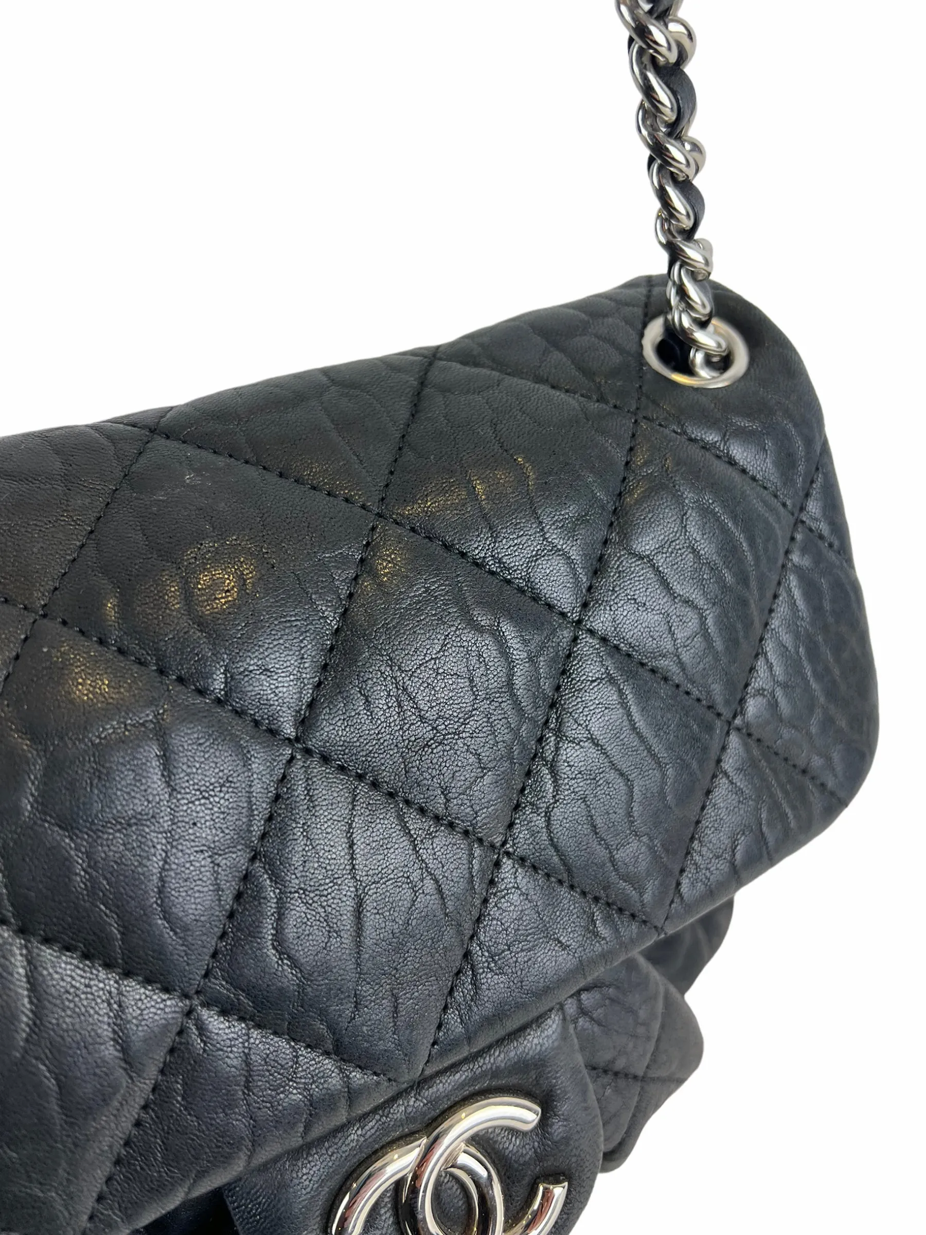 Chanel Black Leather Chain Flap Crossbody
