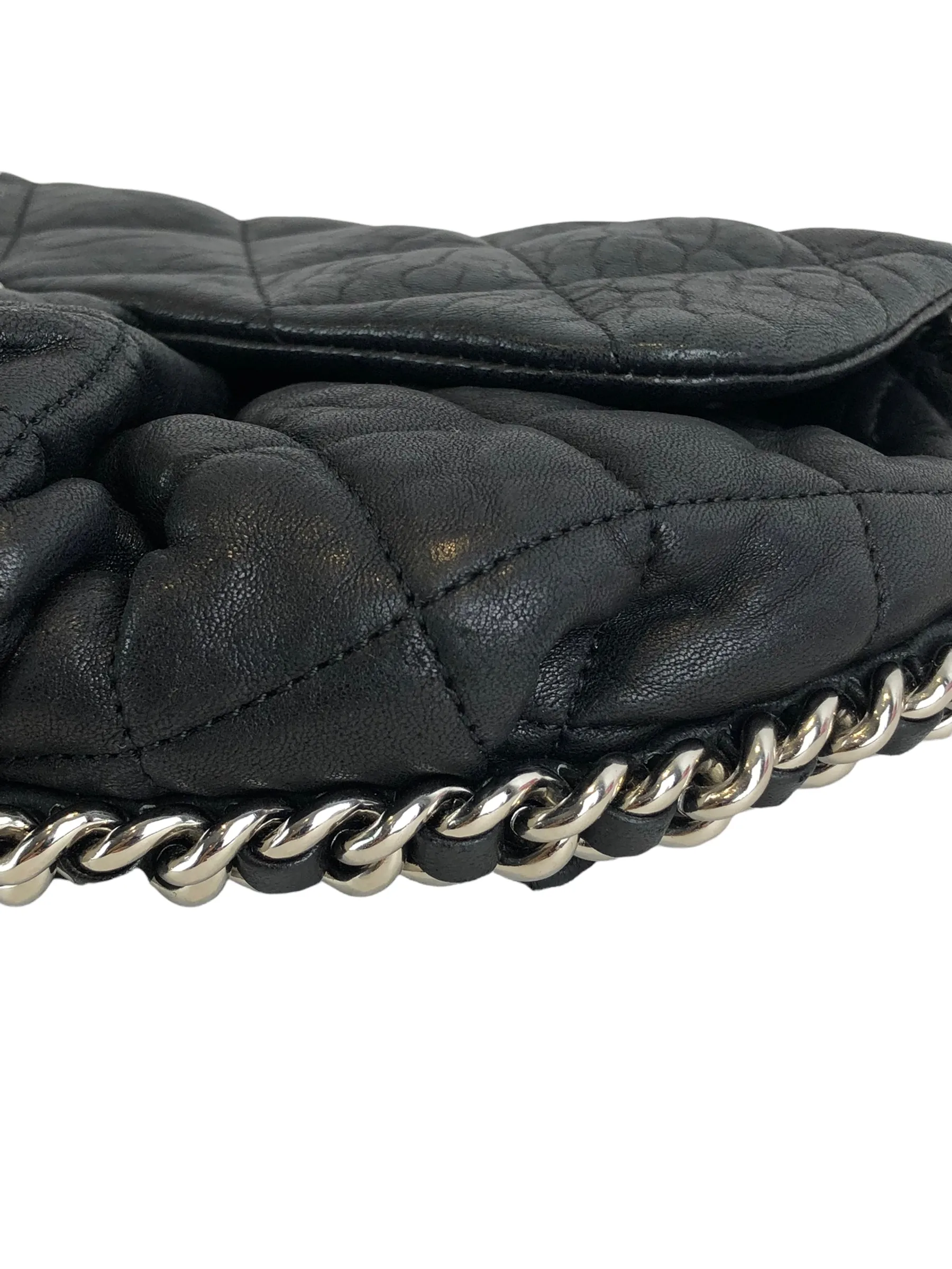 Chanel Black Leather Chain Flap Crossbody