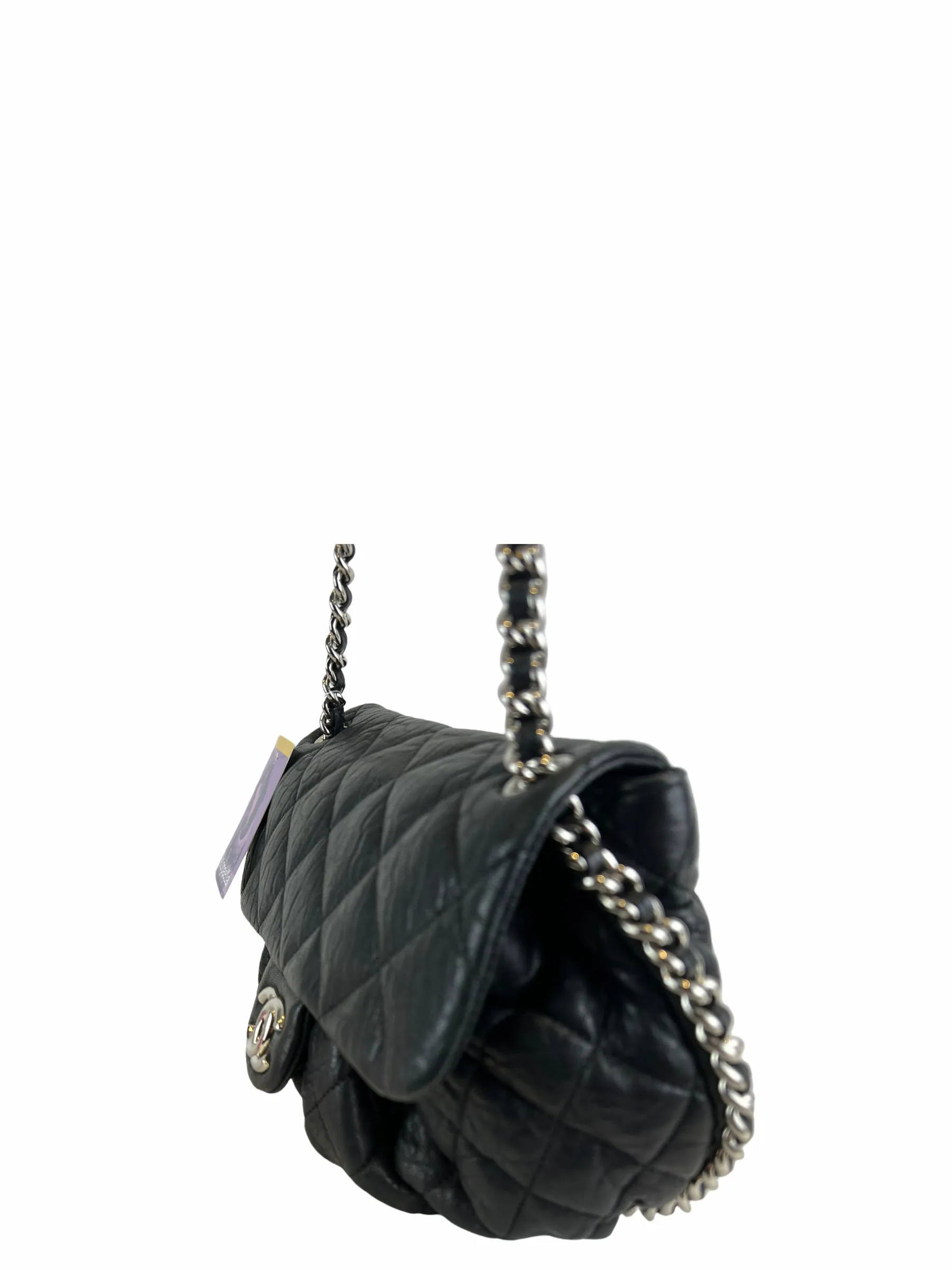 Chanel Black Leather Chain Flap Crossbody