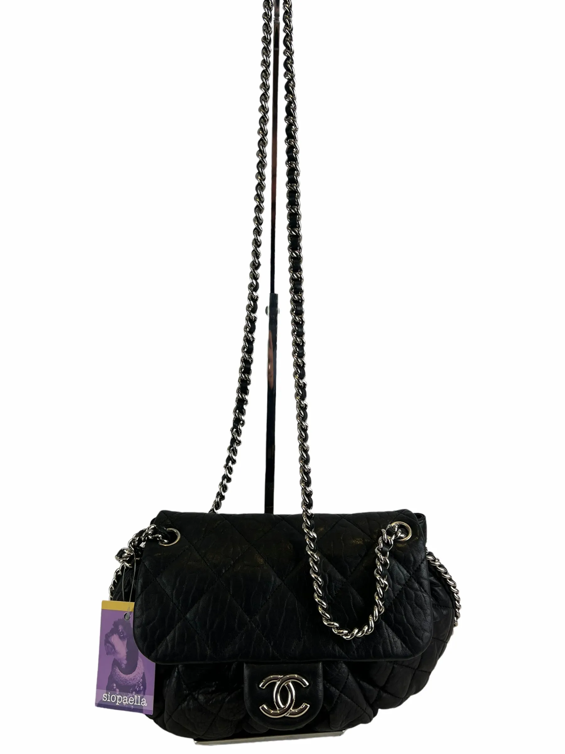 Chanel Black Leather Chain Flap Crossbody