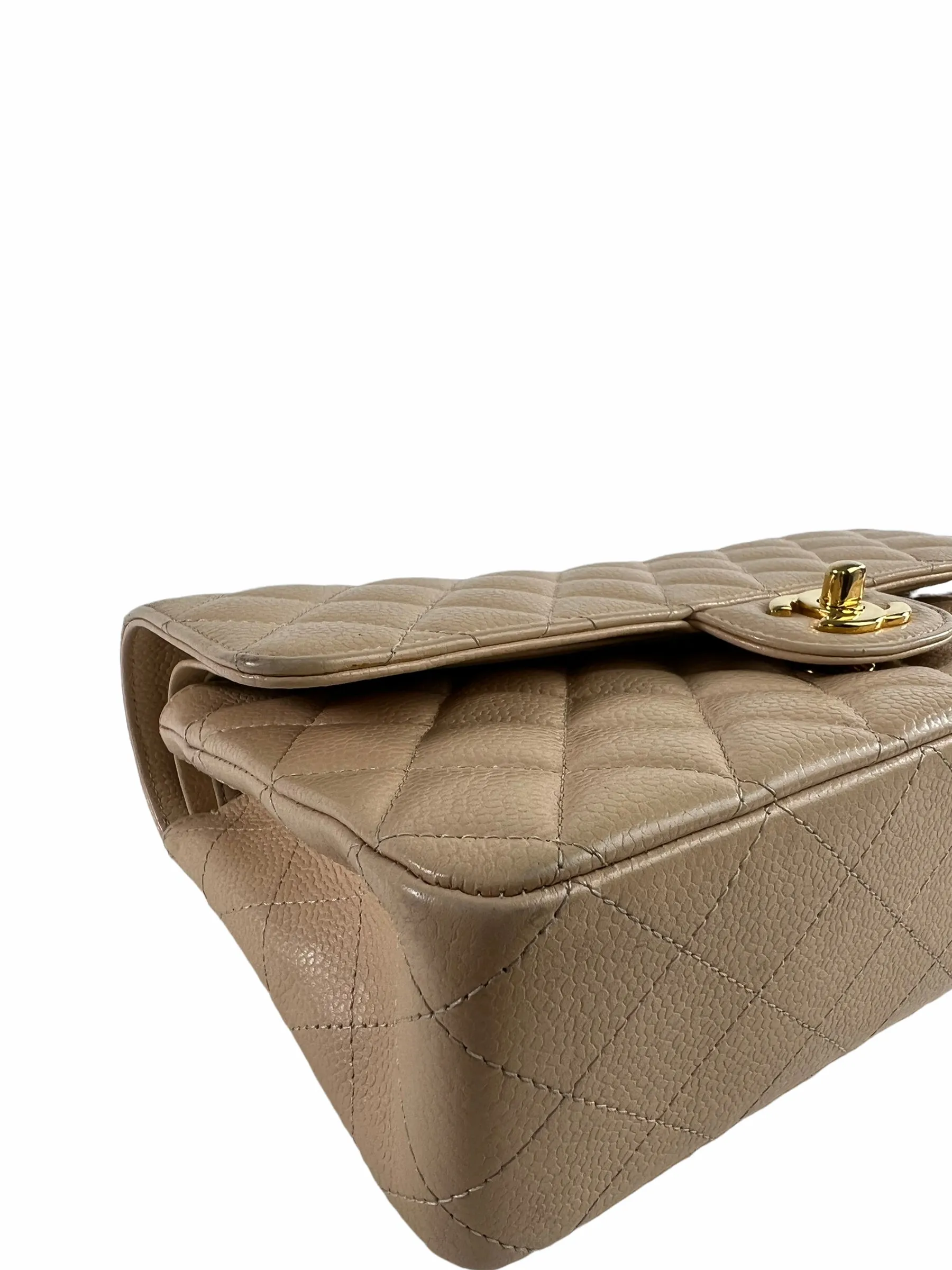 Chanel Cream Caviar Leather Medium Classic Double Flap