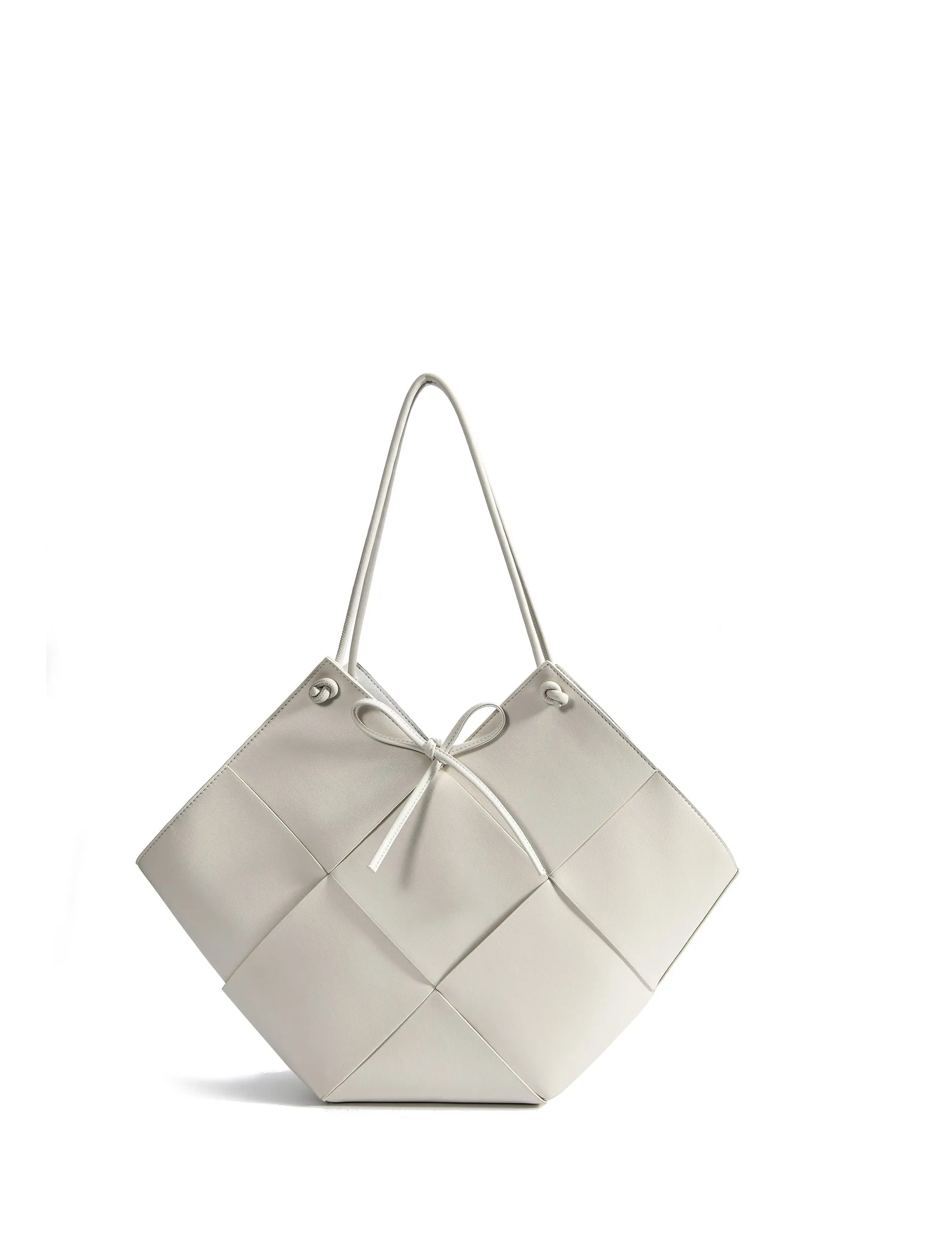 Contexture Leather Bag, Off White