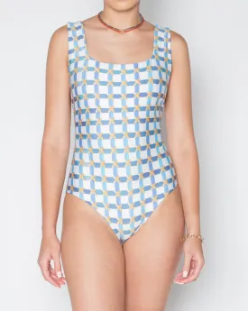 Dakotta Reversible Print Swimsuit - Blue