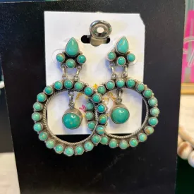 Dan Dodson Authentic Turquiose Circle Earrings