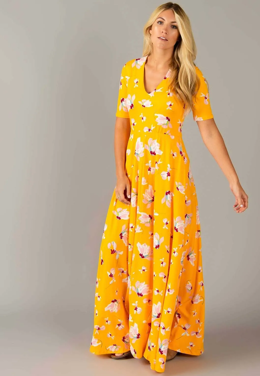 Essential Maxi Dress Baby Suede Falling Iris Gold