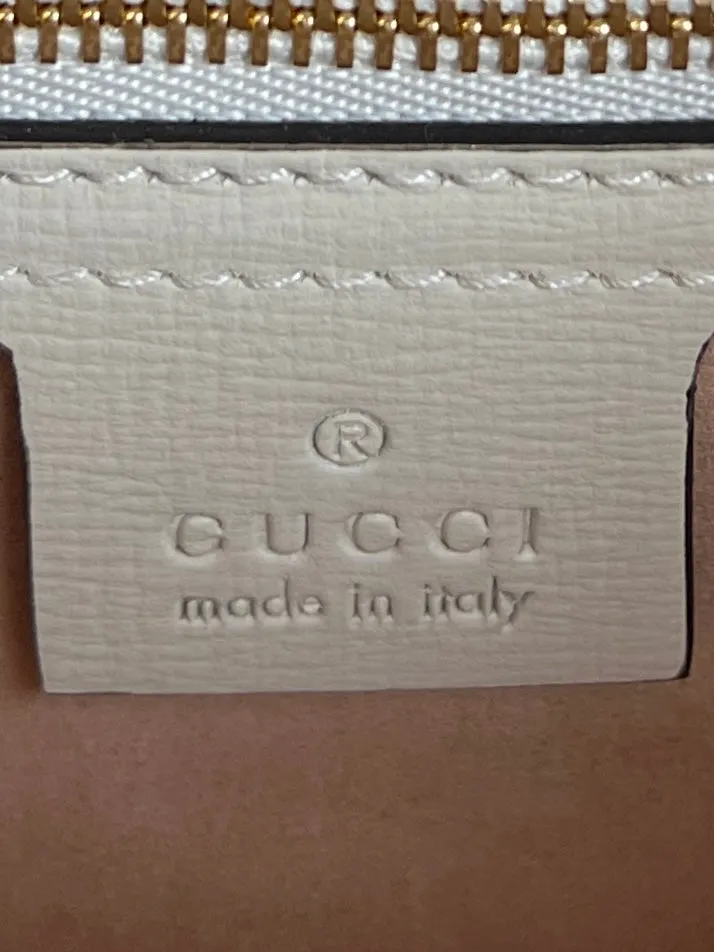 Gucci Jackie Web-trimmed Coated Canvas & Leather Shoulder Bag, New, Mystic White