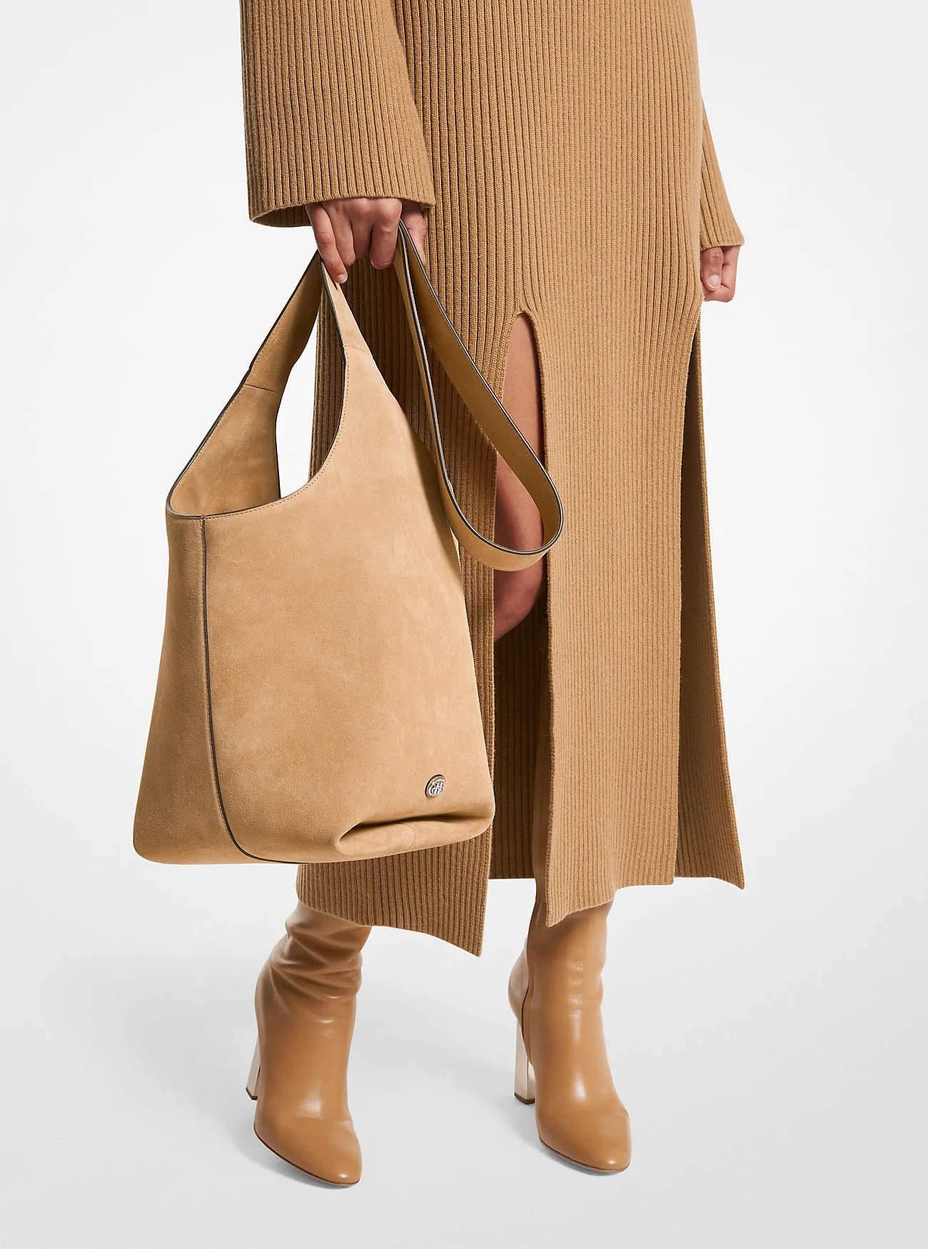 Michael Kors Dede Suede Hobo Bag Medium