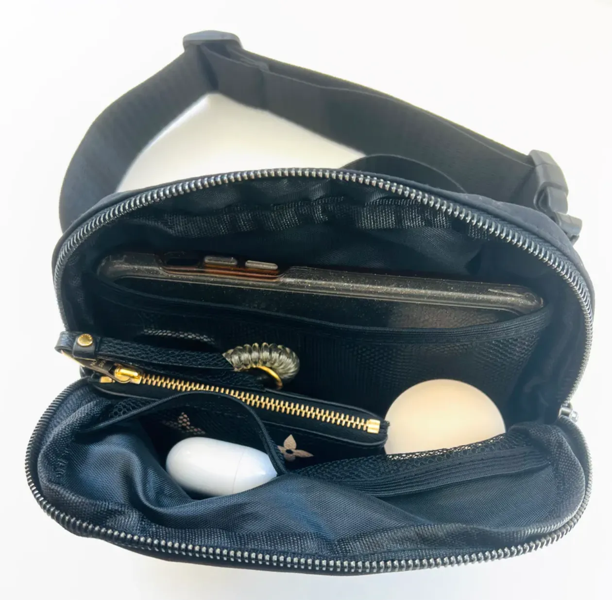 Mom Belt Bag in Black Nylon
