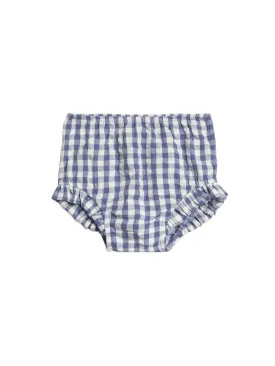 Organic Helena Seersucker Ruffle Bloomer - Marino Gingham