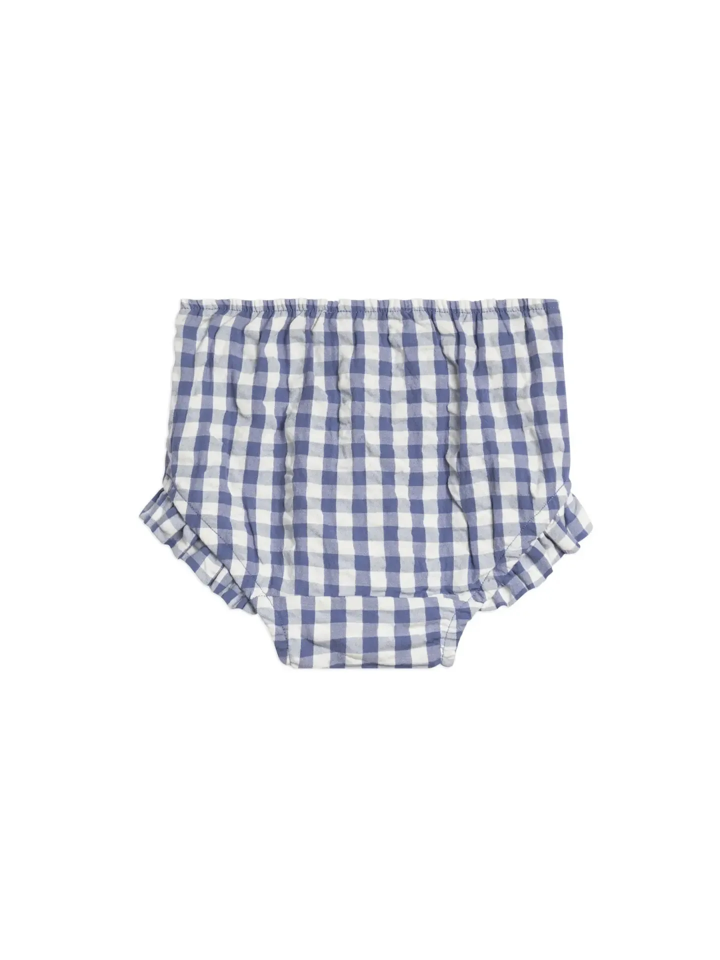 Organic Helena Seersucker Ruffle Bloomer - Marino Gingham
