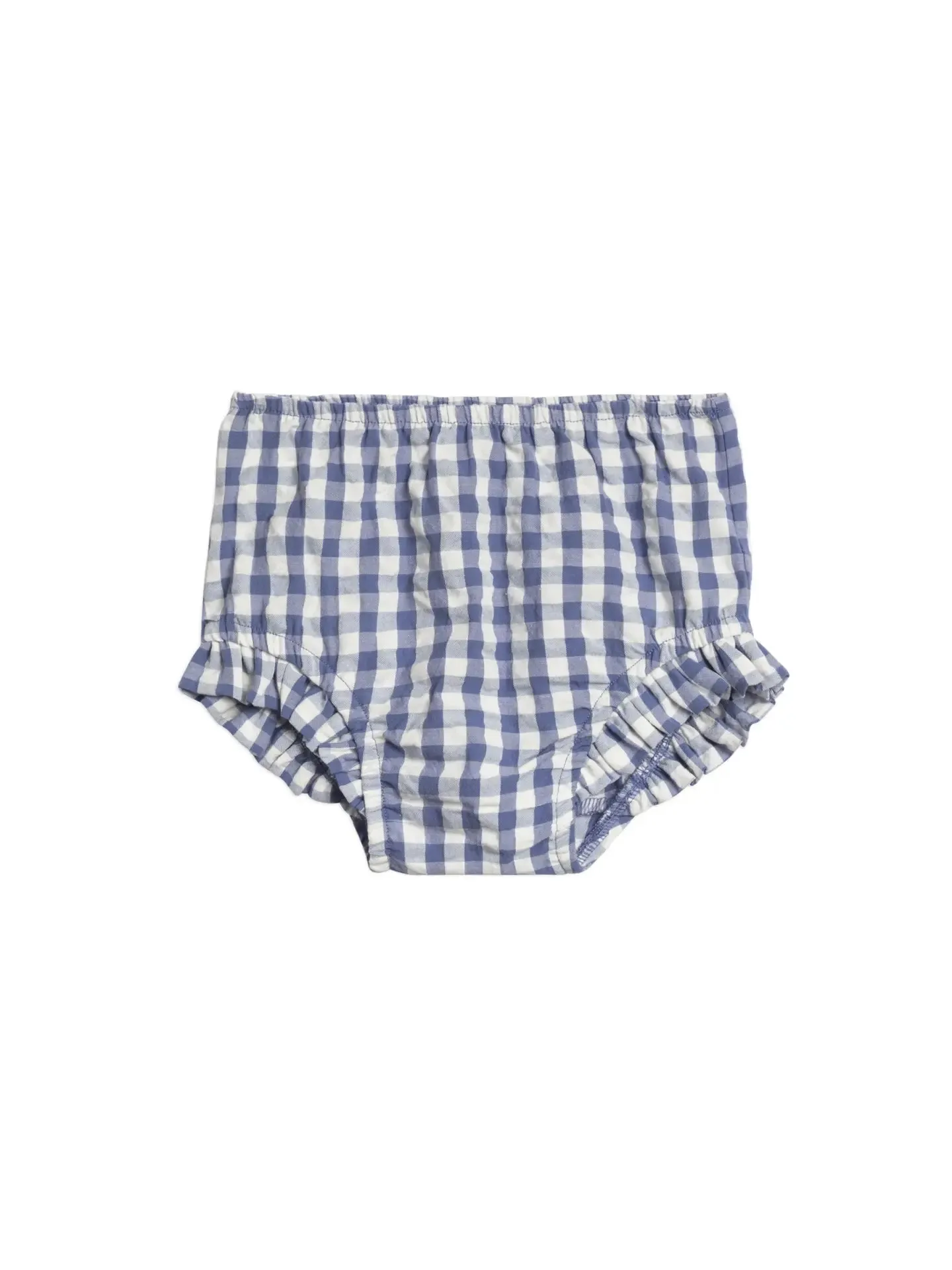Organic Helena Seersucker Ruffle Bloomer - Marino Gingham