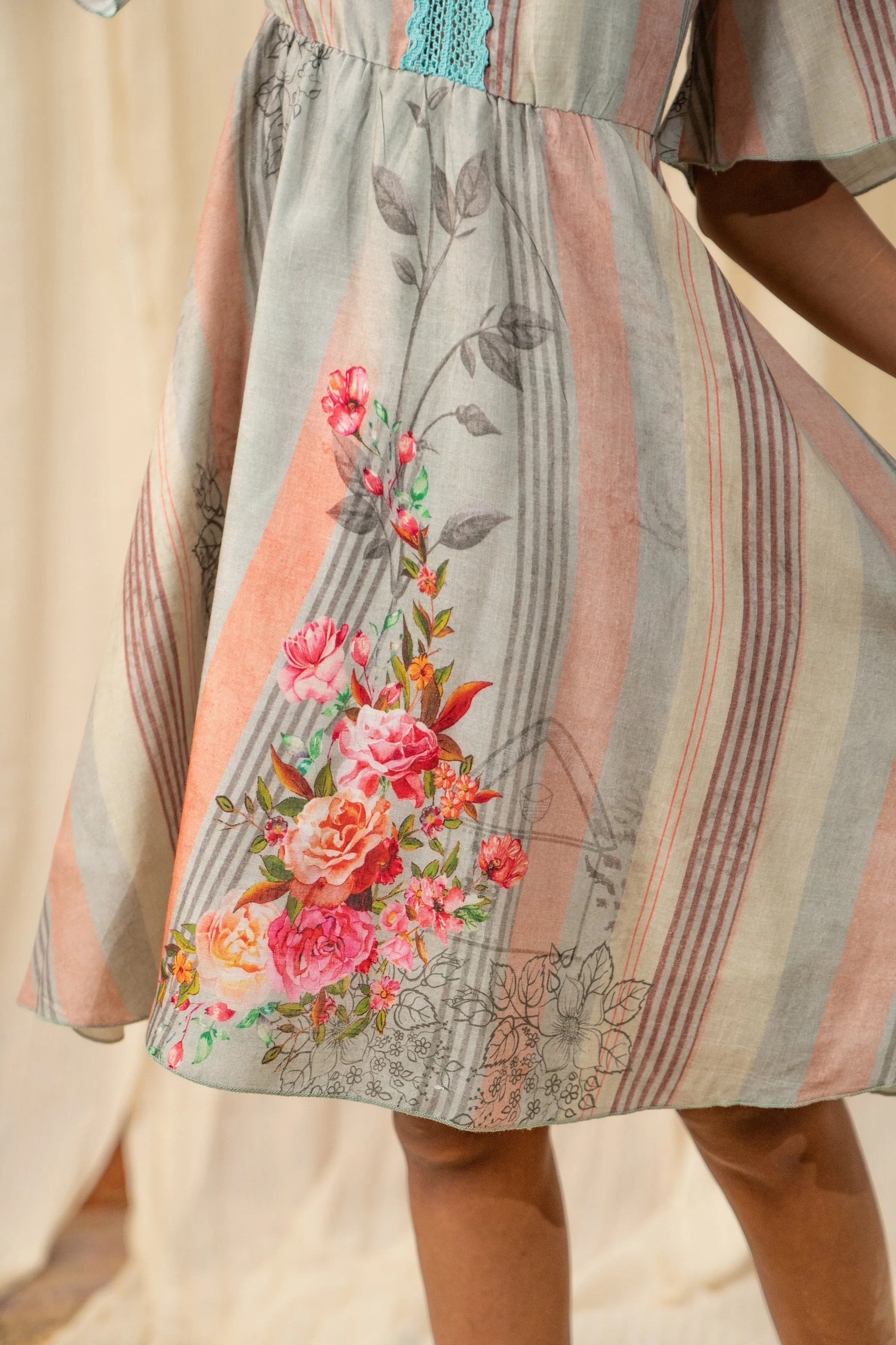 Oriental Striped Dress