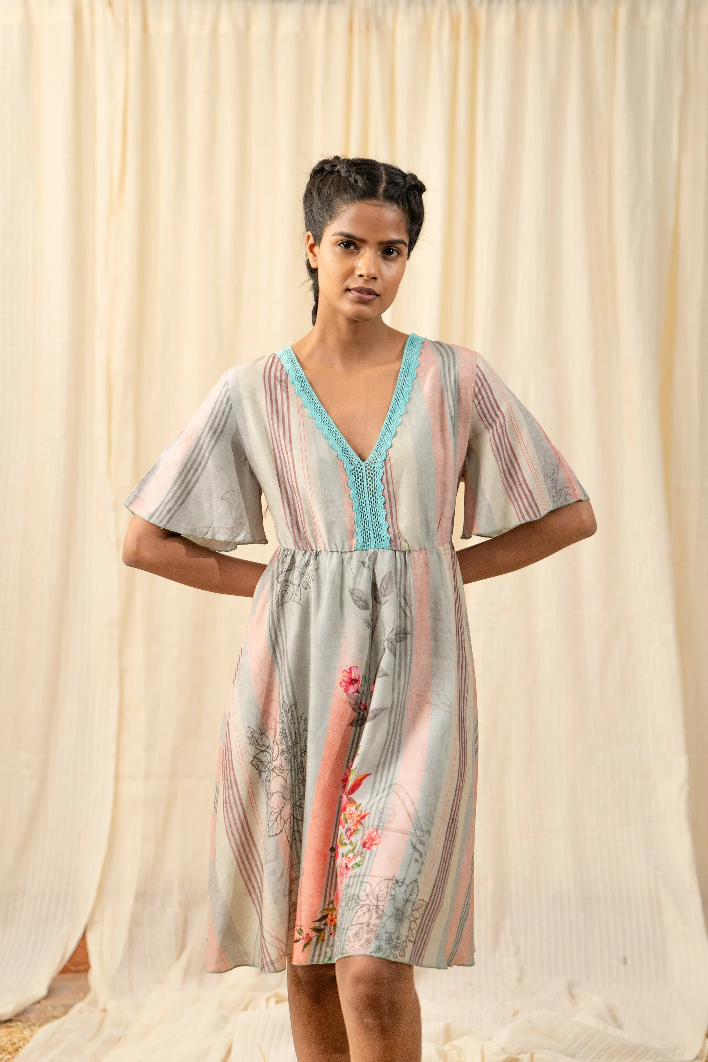 Oriental Striped Dress