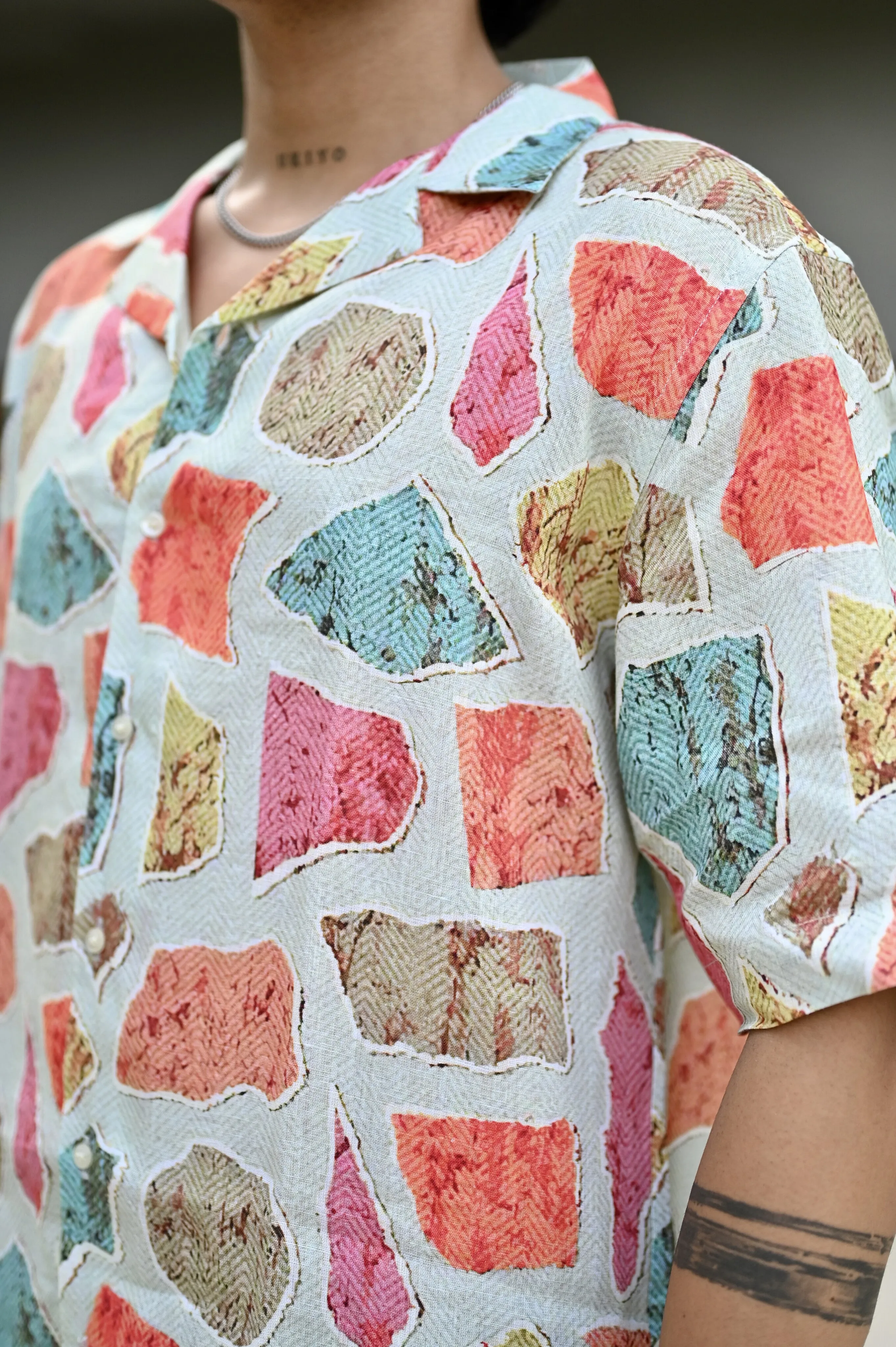 "Havana Rhythms : Embrace the Lively Fusion of Colors with Cuban Collar Shirt"