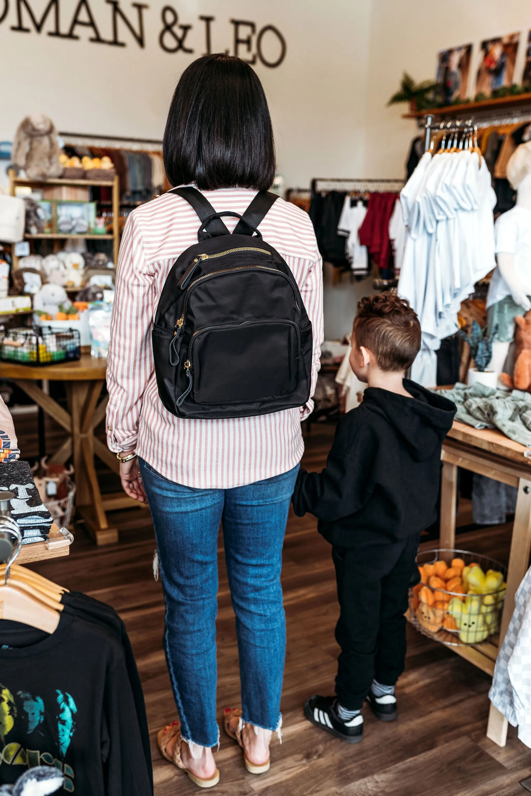 Savvy Mom Backpack in Black Nylon