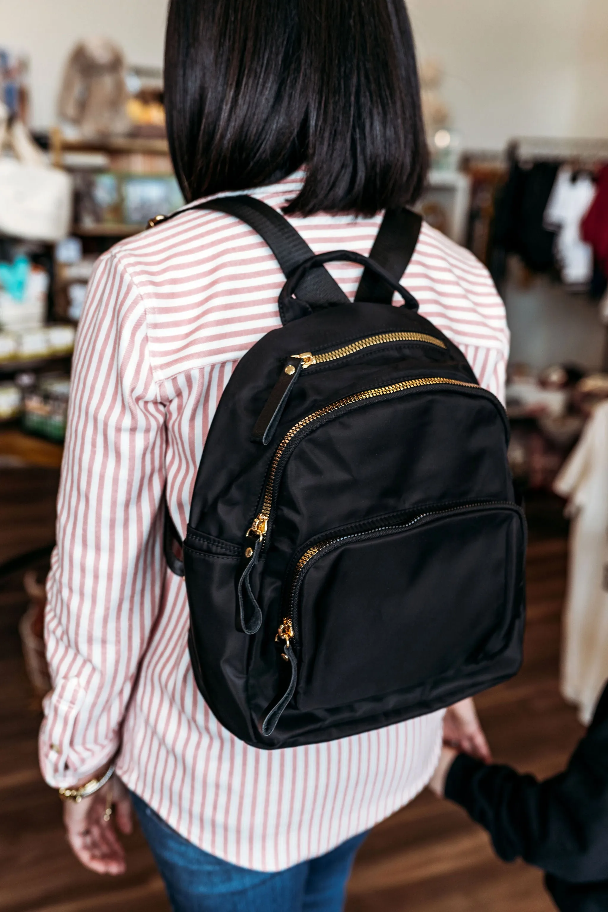 Savvy Mom Backpack in Black Nylon