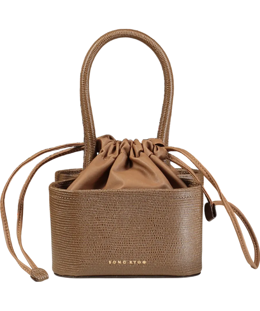 Song Ryoo Brown Curvy Top Handle Bucket Bag