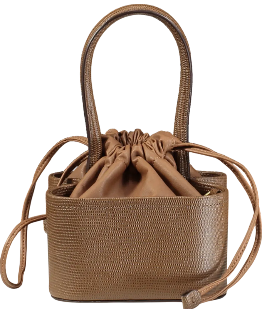 Song Ryoo Brown Curvy Top Handle Bucket Bag
