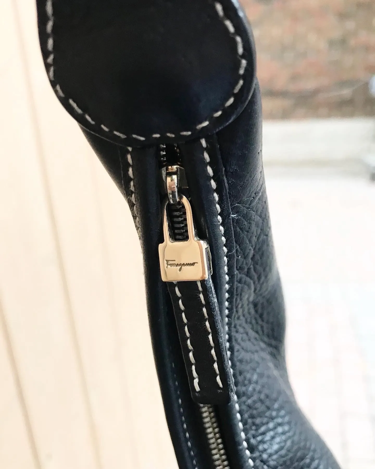 Vintage SALVATORE FERRAGAMO Leather Hobo Shoulder Bag