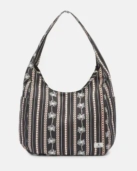 Volcom Women's Schoolyard Canvas Hobo Tote Bag Black Combo VMXX086WEE_BLC