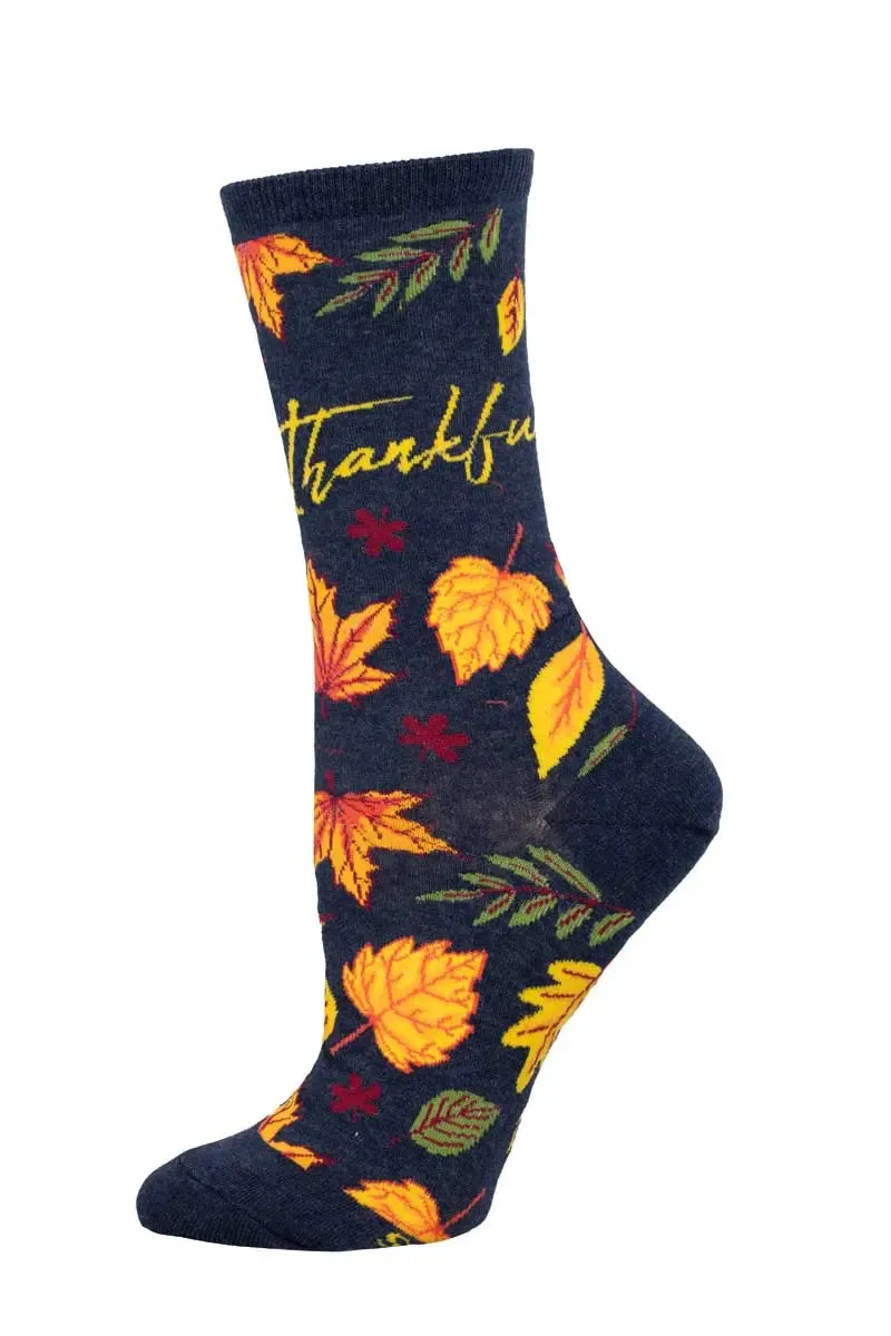 Women's SockSmith Thankful for Fall Socks – Cozy, Pumpkin-Spiced Style for Autumn Lovers